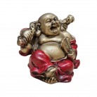 Imagem Buda Dourado e Vermelho 06 Cm Resina Modelo A