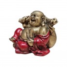 Imagem Buda Dourado e Vermelho 06 Cm Resina Modelo A