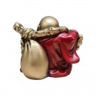 Imagem Buda Dourado e Vermelho 06 Cm Resina Modelo A