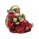 Imagem Buda Dourado e Vermelho 06 Cm Resina Modelo A