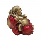 Imagem Buda Dourado e Vermelho 06 Cm Resina Modelo B