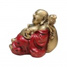 Imagem Buda Dourado e Vermelho 06 Cm Resina Modelo B