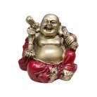 Imagem Buda Dourado e Vermelho 06 Cm Resina Modelo C