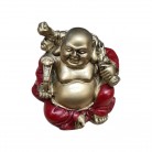 Imagem Buda Dourado e Vermelho 06 Cm Resina Modelo C