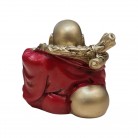 Imagem Buda Dourado e Vermelho 06 Cm Resina Modelo C