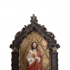Imagem Coração de Jesus 22 Cm Com Capela Resina Mod5