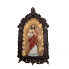 Imagem Coração de Jesus 22 Cm Com Capela Resina Mod5