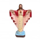 Imagem Cristo Redentor 20 Cm Coração Mod1 Manto Vermelho