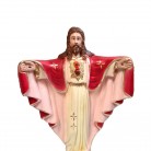 Imagem Cristo Redentor 20 Cm Coração Mod1 Manto Vermelho