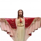 Imagem Cristo Redentor 30 Cm Coração Mod1 Manto Vermelho