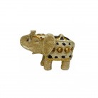 Imagem Elefante 06 Cm Resina Dourado Preto Efeito Areia