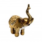 Imagem Elefante 13 Cm Resina Dourado Enfeitado