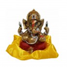 Imagem Ganesha 09 Cm Resina Almofada Vermelho