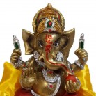 Imagem Ganesha 09 Cm Resina Almofada Vermelho