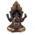 Imagem Ganesha 15 Cm Resina Dourado Yoga