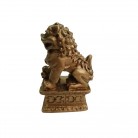 Imagem Leão 06 Cm Resina Dourado Conjunto Guardião de Pequim Com 2 Leões