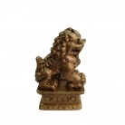 Imagem Leão 06 Cm Resina Dourado Conjunto Guardião de Pequim Com 2 Leões