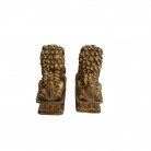 Imagem Leão 06 Cm Resina Dourado Conjunto Guardião de Pequim Com 2 Leões