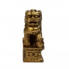 Imagem Leão 06 Cm Resina Dourado Unidade Guardião de Pequim