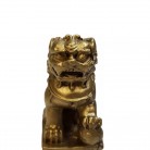 Imagem Leão 06 Cm Resina Dourado Unidade Guardião de Pequim