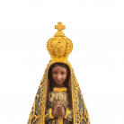 Imagem N Sra Aparecida 20 Cm Resina Mod5 Bordado
