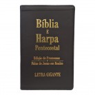 Livro Bíblia e Harpa Pentecostal Edição de Promessas e Falas de Jesus em Realce Letra Gigante