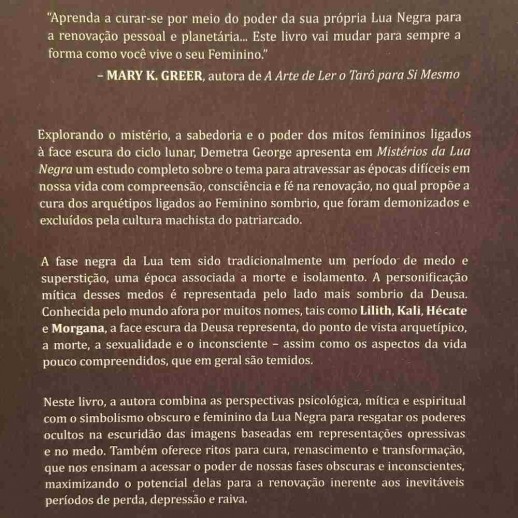 Livro Mistérios Da Lua Negra Lilith Kali Hécate E A Cura Dos Arquétipos Femininos Sombrios No Mundo
