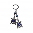 Chaveiro Olho Grego Com Tartarugas Strass 12 Cm