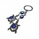 Chaveiro Olho Grego Com Tartarugas Strass 12 Cm