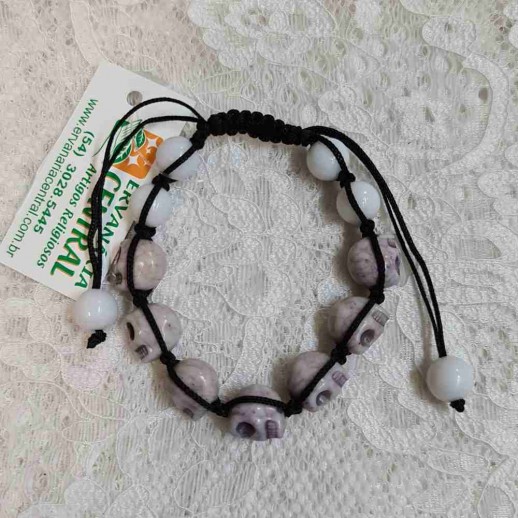 Pulseira Caveira Cordão