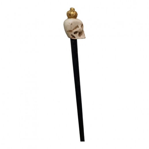 Bengala Caveira com Coroa Preto e Branco