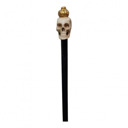 Bengala Caveira com Coroa Preto e Branco
