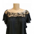 Blusa Feminina Renda Miçanga Preta