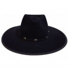 Chapéu Feltro Aba 10 Cm Preto 58