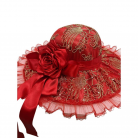 Chapéu Feminino Vermelho e Dourado