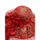 Chapéu Feminino Vermelho e Dourado