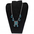 Conjunto Bijouteria Colar Brinco Anel Pulseira Azul