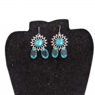 Conjunto Bijouteria Colar Brinco Anel Pulseira Azul