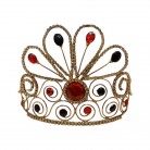 Coroa Vermelha e Preta Super Luxo Tiara Especial