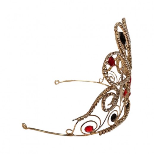 Coroa Vermelha e Preta Super Luxo Tiara Especial