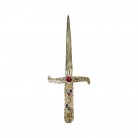 Ferramenta Punhal 16 Cm Strass Dourado