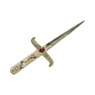 Ferramenta Punhal 16 Cm Strass Dourado