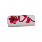 Firma Branca com Rosa Vermelha Cilindrica Luxo 3 cm 