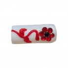 Firma Branca com Rosa Vermelha Cilindrica Luxo 3 cm 