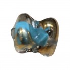 Firma Branca e Azul Brilho Amassada Ouro
