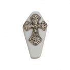 Firma Formato de Caixão Cruz de Metal Mod3 Branco