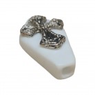 Firma Formato de Caixão Cruz de Metal Mod3 Branco
