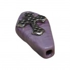 Firma Formato de Caixão Cruz de Metal Mod3 Roxo 3 cm 
