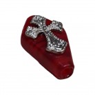 Firma Formato de Caixão Cruz de Metal Mod3 Vermelho