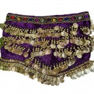 Lenço Cigana Veludo Moedas Lilas